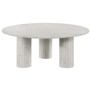 Tampa Furniture Outlet - Coaster - Astoria Round Genuine Marble Coffee Table White - 709668