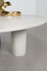 Astoria Round Genuine Marble Coffee Table White - Tampa Furniture Outlet