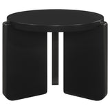Cordova Round Solid Wood End Table Black - Tampa Furniture Outlet