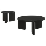 Cordova 2-piece Solid Wood Coffee and End Table Set Black - Tampa Furniture Outlet