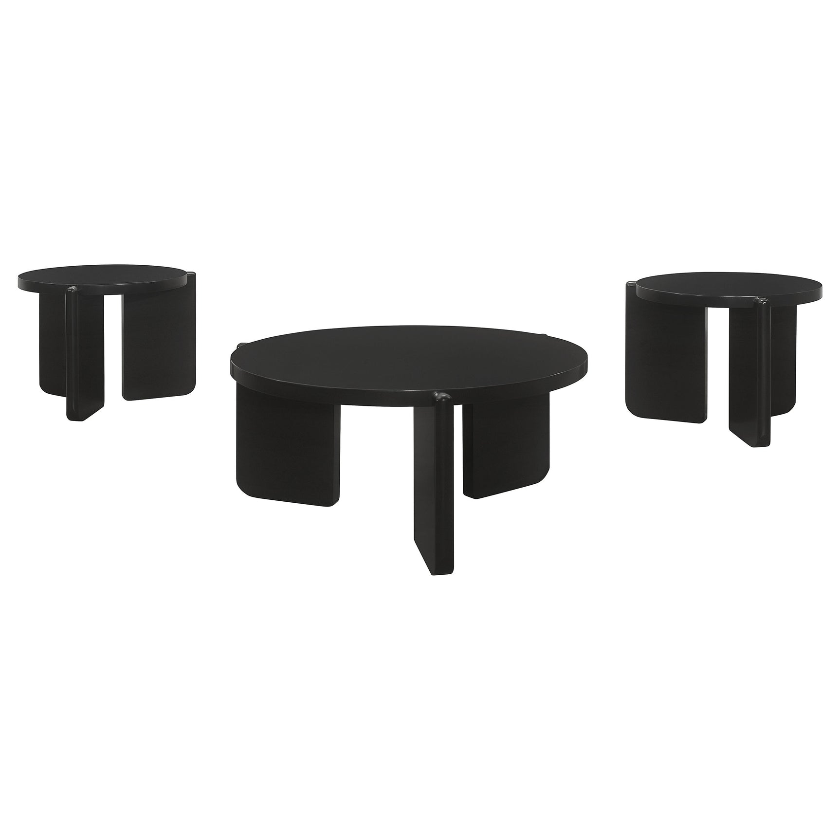 Cordova 3-piece Solid Wood Coffee and End Table Set Black - Tampa Furniture Outlet