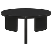 Tampa Furniture Outlet - Coaster - Cordova Round Solid Wood Coffee Table Black - 709678