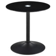 Tampa Furniture Outlet - Coaster - Ganso Round Metal End Table With Tempered Glass Top Black - 709687
