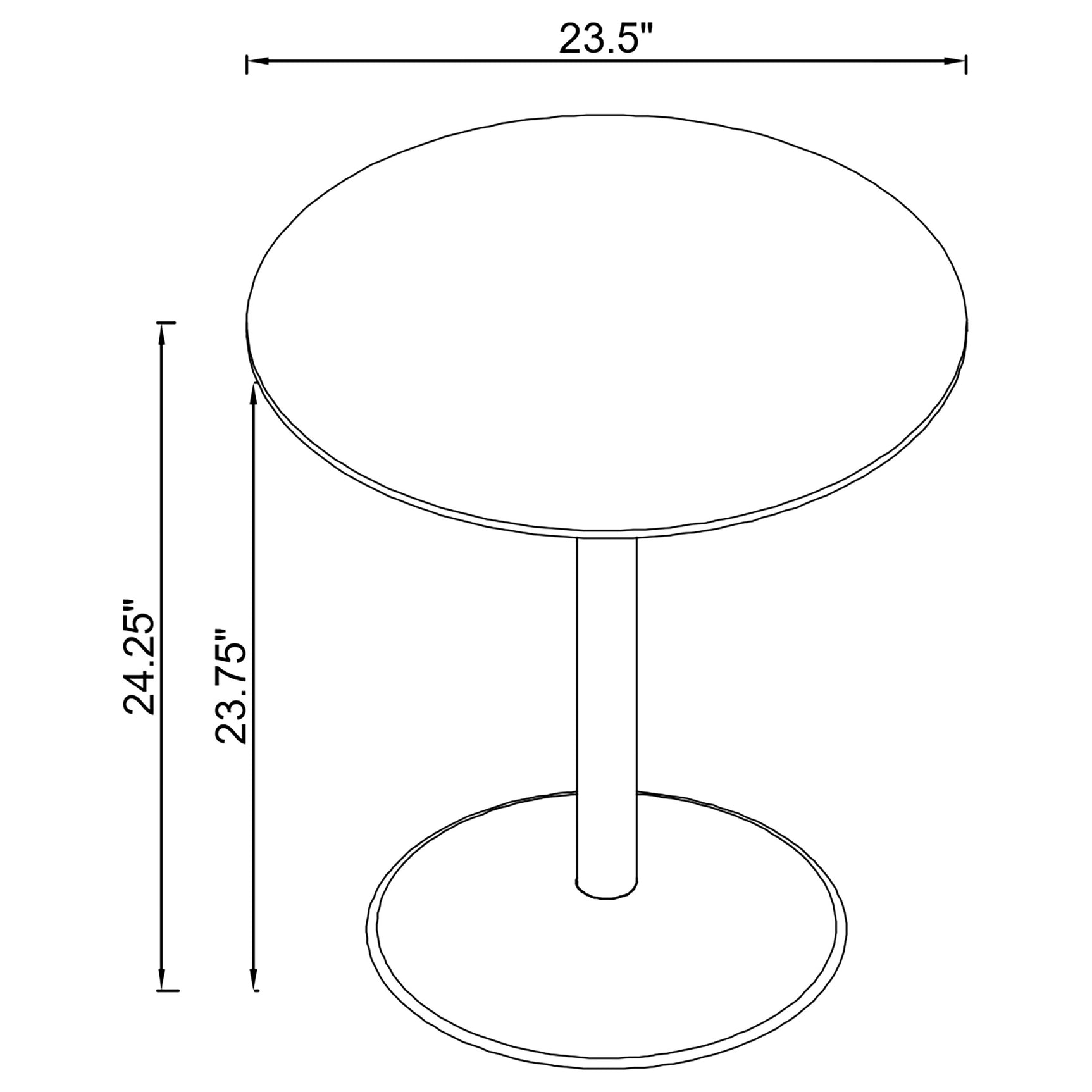 Ganso Round Metal End Table With Tempered Glass Top Black - Tampa Furniture Outlet