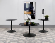 Tampa Furniture Outlet - Coaster - Ganso 3-piece Round Glass Top Coffee and End Table Set Black - 709688-S3