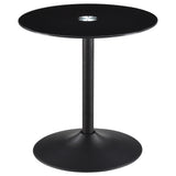Ganso 3-piece Round Glass Top Coffee and End Table Set Black - Tampa Furniture Outlet