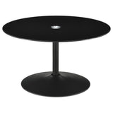 Ganso 3-piece Round Glass Top Coffee and End Table Set Black - Tampa Furniture Outlet