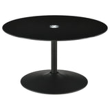 Tampa Furniture Outlet - Coaster - Ganso Round Metal Coffee Table With Tempered Glass Top Black - 709688