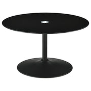 Tampa Furniture Outlet - Coaster - Ganso Round Metal Coffee Table With Tempered Glass Top Black - 709688