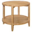 Tampa Furniture Outlet - Coaster - Camillo Round Solid Wood Side End Table Maple Brown - 709697