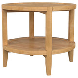 Camillo Round Solid Wood Side End Table Maple Brown - Tampa Furniture Outlet