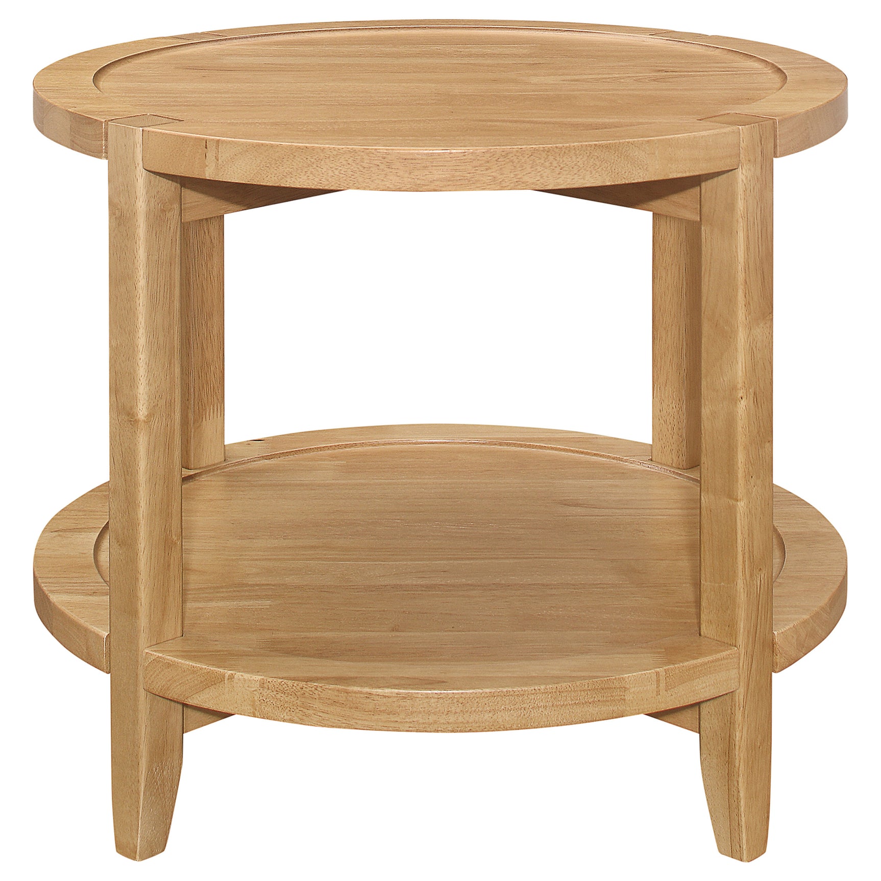 Camillo Round Solid Wood Side End Table Maple Brown - Tampa Furniture Outlet