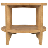 Camillo Round Solid Wood Side End Table Maple Brown - Tampa Furniture Outlet