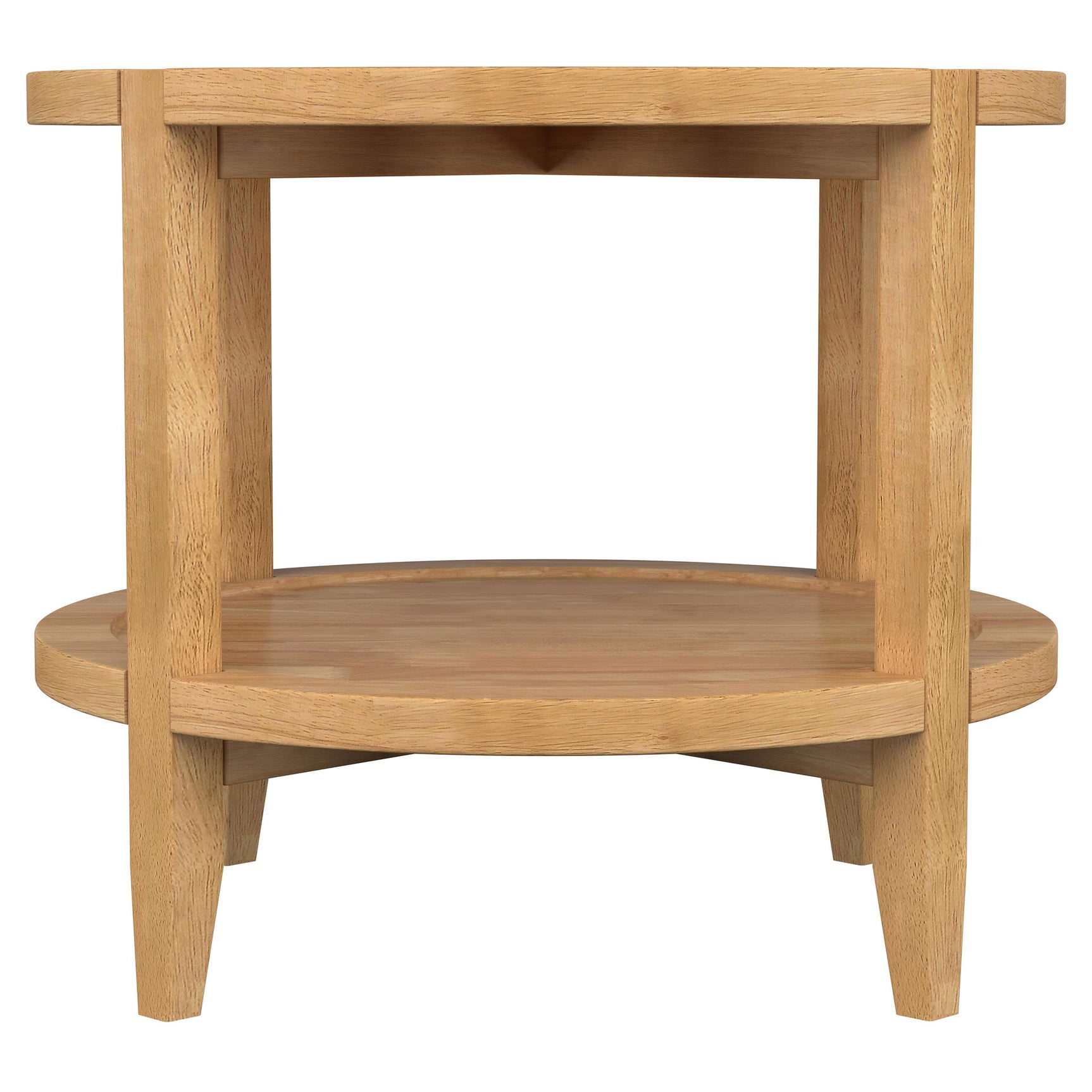 Camillo Round Solid Wood Side End Table Maple Brown - Tampa Furniture Outlet