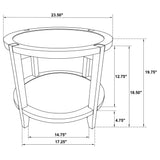 Camillo Round Solid Wood Side End Table Maple Brown - Tampa Furniture Outlet