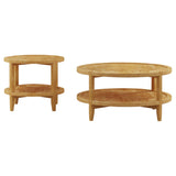 Camillo 2-piece Round Coffee and End Table Set Maple - Tampa Furniture Outlet