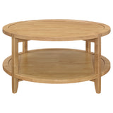 Camillo 2-piece Round Coffee and End Table Set Maple - Tampa Furniture Outlet