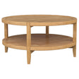 Tampa Furniture Outlet - Coaster - Camillo Round Solid Wood Coffee Table Maple Brown - 709698