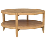 Tampa Furniture Outlet - Coaster - Camillo Round Solid Wood Coffee Table Maple Brown - 709698