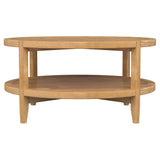 Camillo Round Solid Wood Coffee Table Maple Brown - Tampa Furniture Outlet