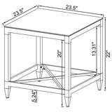 Lindley Square Tempered Mirror Acrylic Side End Table Chrome - Tampa Furniture Outlet