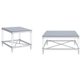 Lindley 2-piece Square Coffee and End Table Set Chrome - Tampa Furniture Outlet