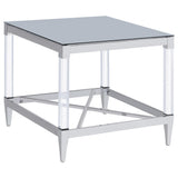 Lindley 2-piece Square Coffee and End Table Set Chrome - Tampa Furniture Outlet