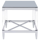 Lindley 2-piece Square Coffee and End Table Set Chrome - Tampa Furniture Outlet