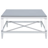 Lindley 2-piece Square Coffee and End Table Set Chrome - Tampa Furniture Outlet