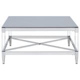 Lindley 2-piece Square Coffee and End Table Set Chrome - Tampa Furniture Outlet