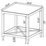 Lindley 2-piece Square Coffee and End Table Set Chrome - Tampa Furniture Outlet