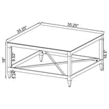 Lindley 2-piece Square Coffee and End Table Set Chrome - Tampa Furniture Outlet