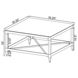Lindley Square Tempered Mirror Acrylic Coffee Table Chrome - Tampa Furniture Outlet