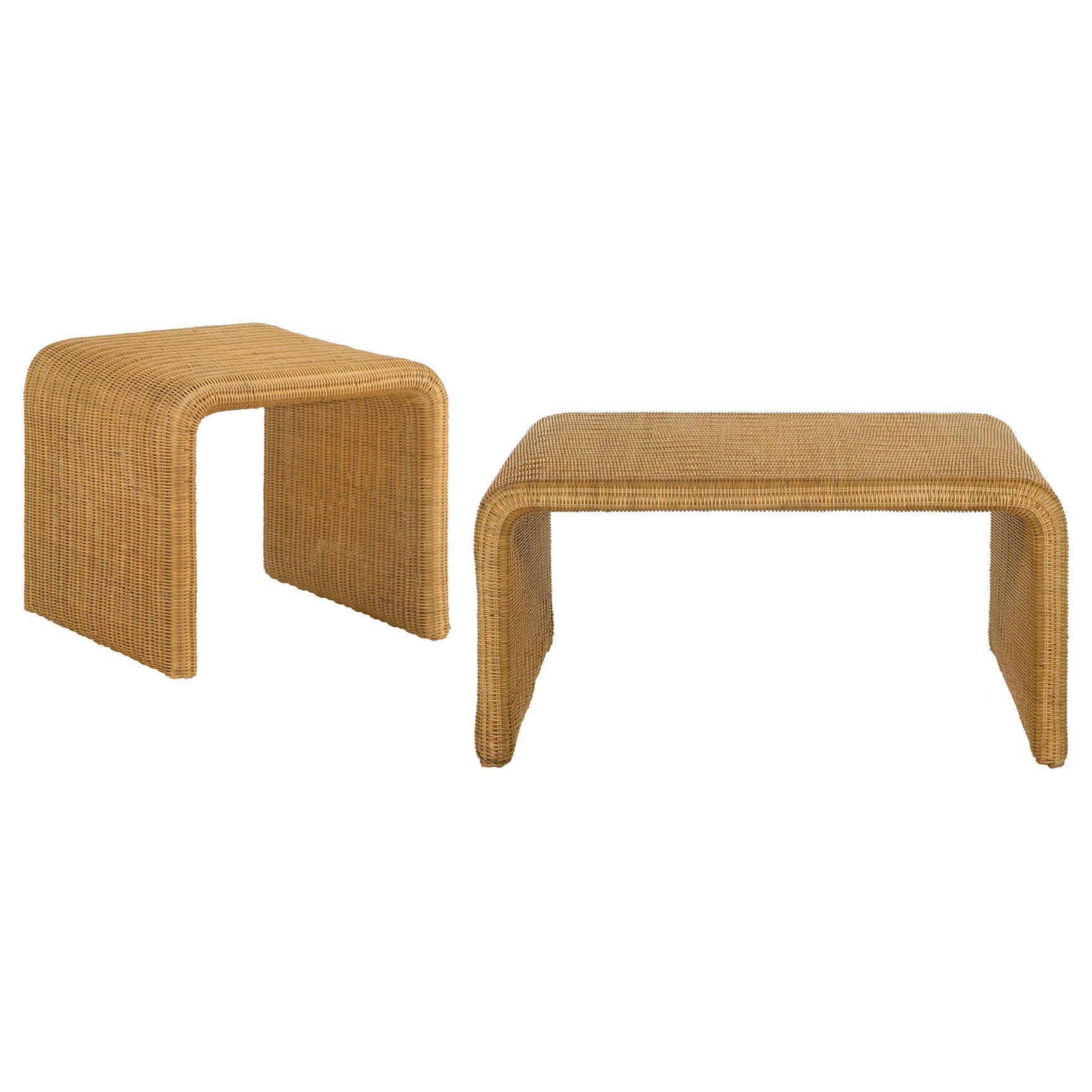 Cahya 2-piece Rattan Coffee and End Table Set Natural - Tampa Furniture Outlet
