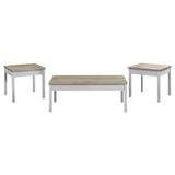 Stacie 3-piece Coffee Table Set Distressed Pine and White - Tampa Furniture Outlet