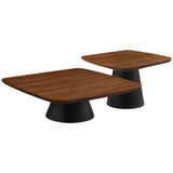 Eason 2-piece Coffee Table Set Walnut and Black - Tampa Furniture Outlet