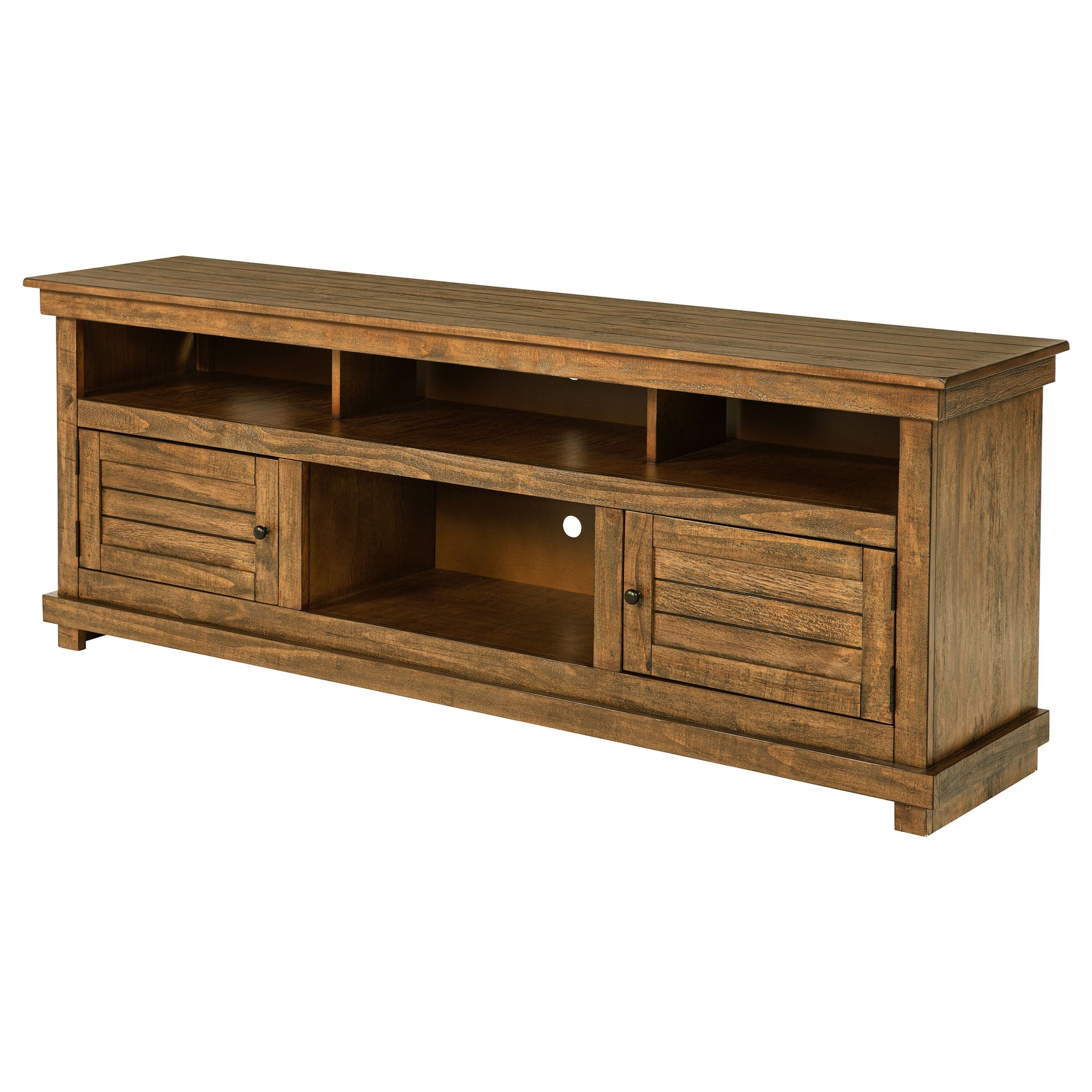 Payne 70-inch TV Stand Media Console Distressed Brown - Tampa Furniture Outlet
