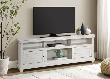 Payne 70-inch TV Stand Media Console Distressed White - Tampa Furniture Outlet