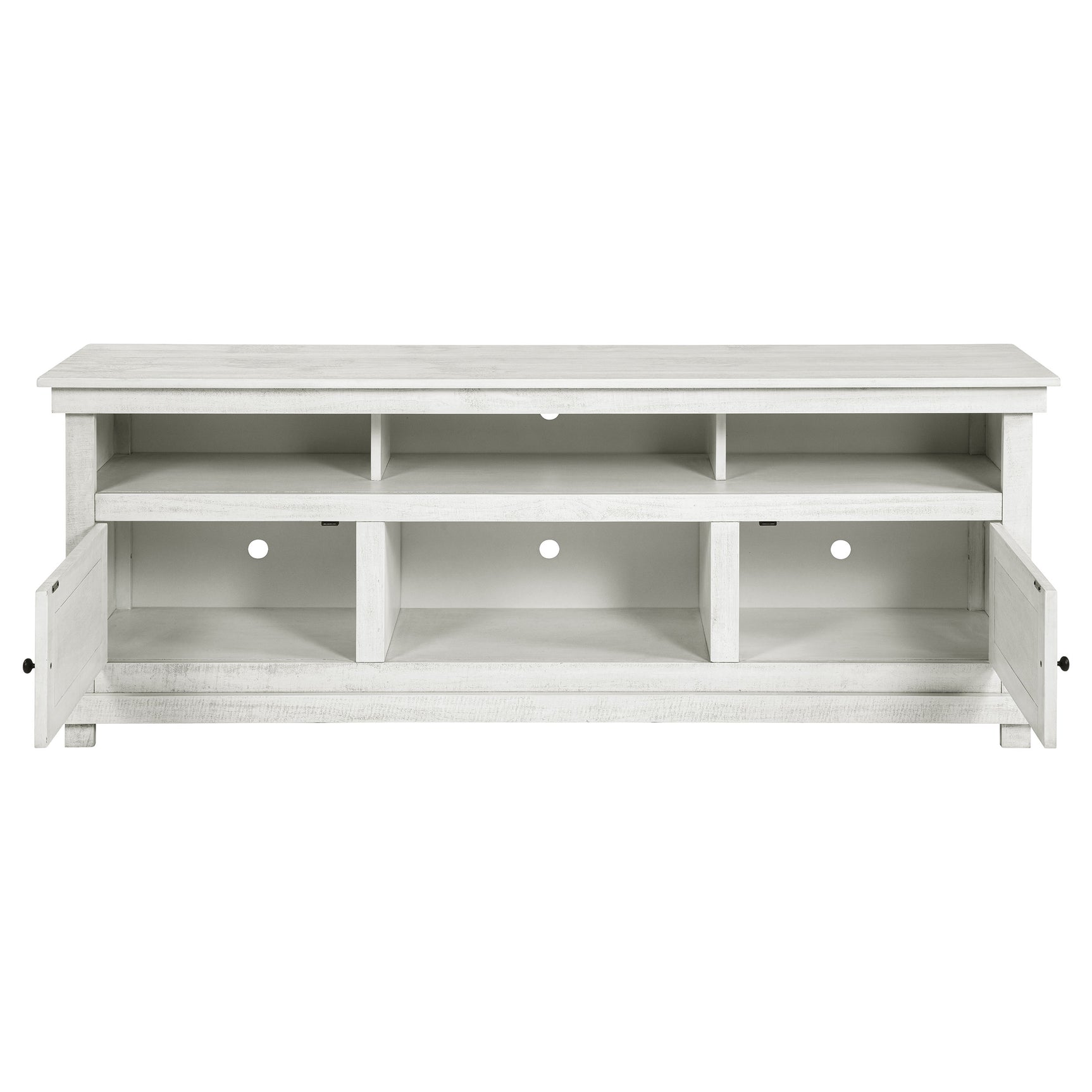 Payne 70-inch TV Stand Media Console Distressed White - Tampa Furniture Outlet