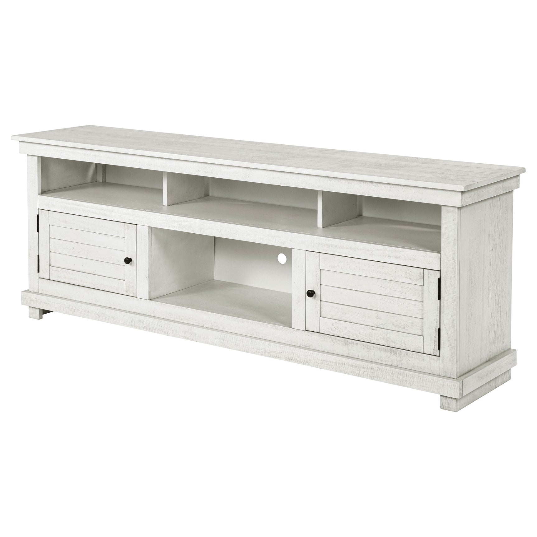 Payne 70-inch TV Stand Media Console Distressed White - Tampa Furniture Outlet