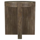 Tampa Furniture Outlet - Coaster - Kinkaid Round Solid Mango Wood End Table Brown - 710137
