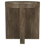 Tampa Furniture Outlet - Coaster - Kinkaid Round Solid Mango Wood End Table Brown - 710137