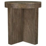 Kinkaid Round Solid Mango Wood End Table Brown - Tampa Furniture Outlet