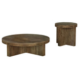 Kinkaid 2-piece Solid Wood Coffee and End Table Set Brown - Tampa Furniture Outlet