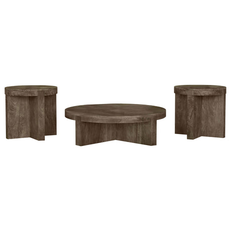 Kinkaid 3-piece Solid Wood Coffee and End Table Set Brown - Tampa Furniture Outlet