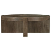 Tampa Furniture Outlet - Coaster - Kinkaid Round Solid Mango Wood Coffee Table Brown - 710138