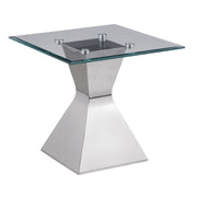 Tampa Furniture Outlet - Coaster - Jenny Glass Top Stainless Steel Side End Table Chrome - 710207