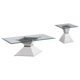 Jenny 2-piece Rectangular Coffee and End Table Set Chrome - Tampa Furniture Outlet