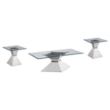 Jenny 3-piece Rectangular Coffee and End Table Set Chrome - Tampa Furniture Outlet