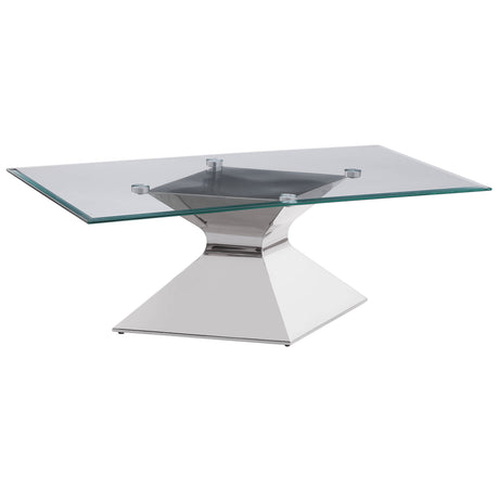 Tampa Furniture Outlet - Coaster - Jenny Glass Top Stainless Steel Coffee Table Chrome - 710208